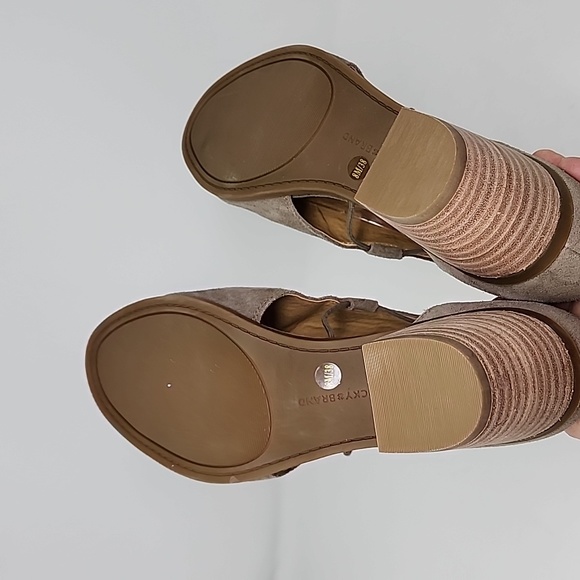 Lucky Brand Berrete Open Toe Booties Taupe Size 8 - Picture 5 of 6